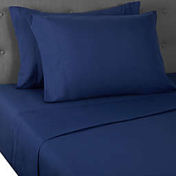 Simply Essential&trade; Truly Soft&trade; Microfiber Solid Queen Sheet Set in Navy