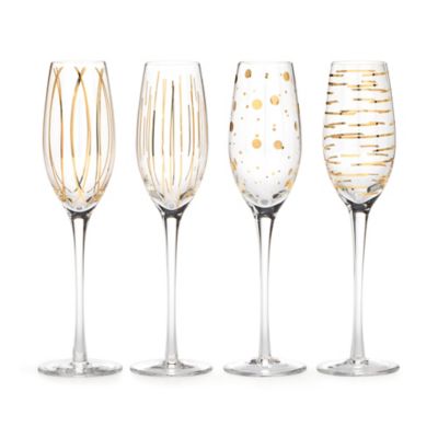 metallic champagne flutes