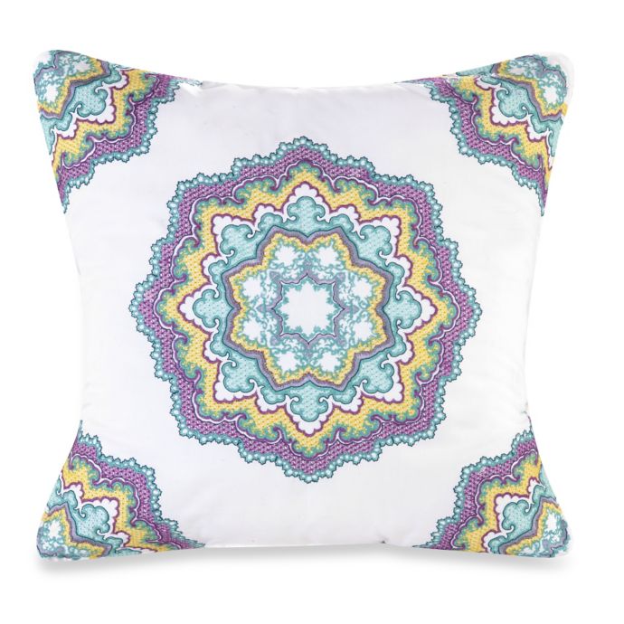 Nanette Lepore Villa Paisley Medallion Square Throw Pillow Bed