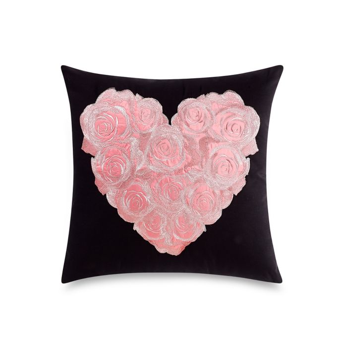 Betsey Johnson Punk Princess Heart Shaped Rose Square Throw