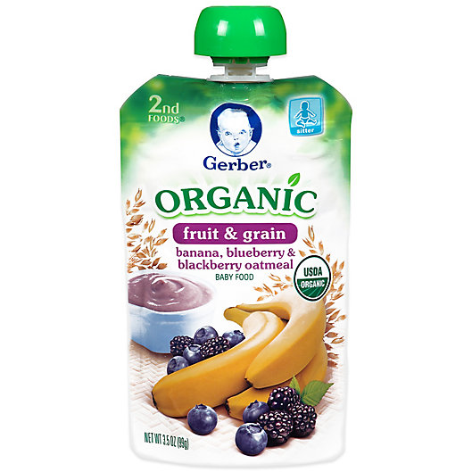 Alternate image 1 for Gerber® 2nd Foods® Organic Fruit & Grain 3.5 oz. Banana, Blueberry, Blackberry Oatmeal
