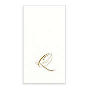 Caspari Monogram Letter "Q" Paper Linen Guest Towels (24-Pack)