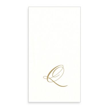Caspari Monogram Letter "Q" Paper Linen Guest Towels (24-Pack). View a larger version of this product image.