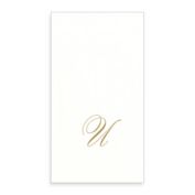 Caspari Monogram Letter "U" Paper Linen Guest Towels (24-Pack)