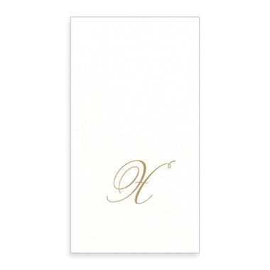 Caspari Monogram Letter "X" Paper Linen Guest Towels (24-Pack). View a larger version of this product image.