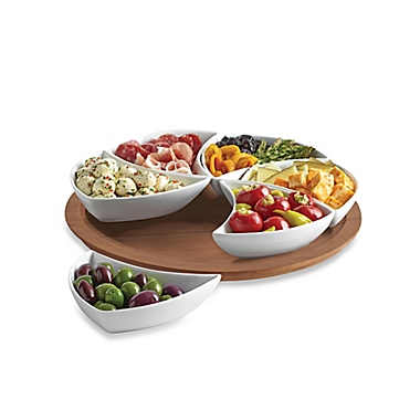 B. Smith&reg; 7-Piece Lazy Susan Swirl Server in White. View a larger version of this product image.
