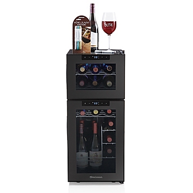 Wine Enthusiast&reg; Silent Touchscreen 21-Bottle Dual-Zone Wine Cooler. View a larger version of this product image.