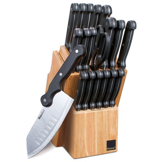 Ronco Six Star Piece Cutlery Set With Knife Block Bed Bath Beyond