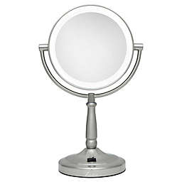 Zadro® 10x/1x Cordless LED Lighted Vanity Mirror in Satin Nickel
