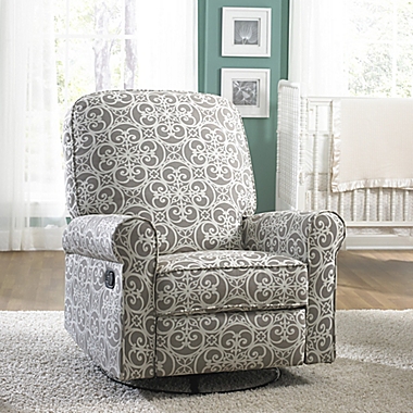 Pulaski Glider Recliner Comfort Chair in Doodles Ash. View a larger version of this product image.