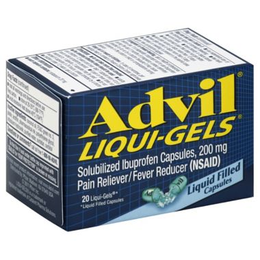 Advil&reg; Liqui-Gels&reg; 20-Count 200 mg Pain Reliever/Fever Reducer Liqui-Gels. View a larger version of this product image.