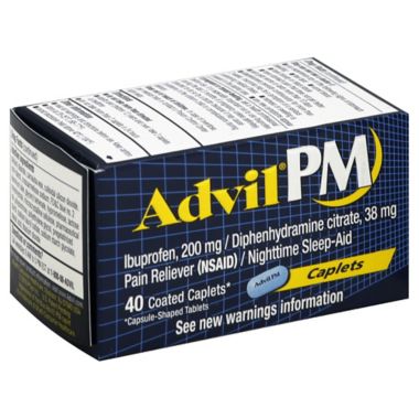 Advil&reg; PM Pain Reliever/Nighttime Sleep-Aid 40-Count Coated Caplets. View a larger version of this product image.