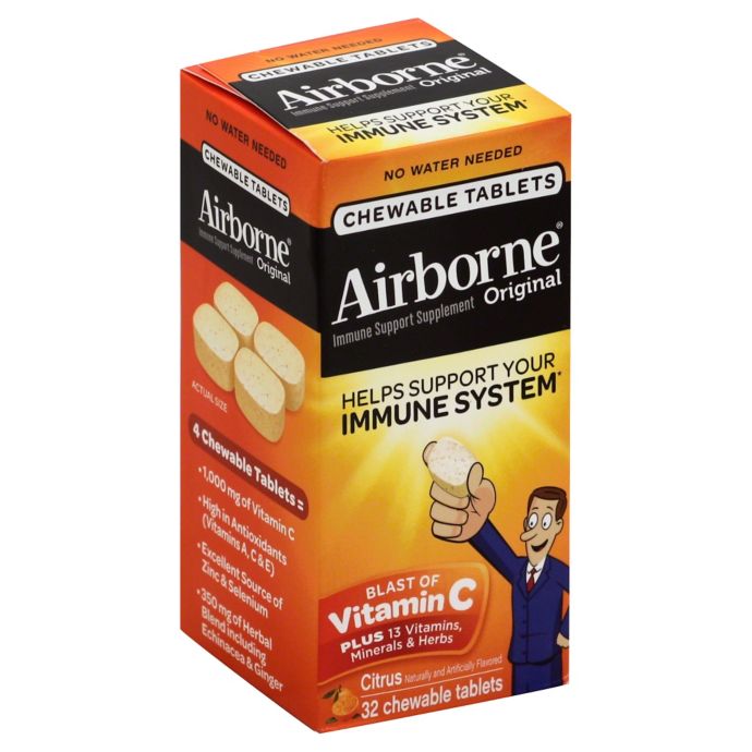 Airborne Chewable 32 Count Tablets In Citrus Bed Bath Beyond