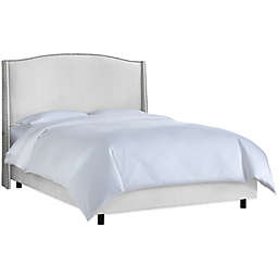 Skyline Furniture Wingback King Bed in Velvet White