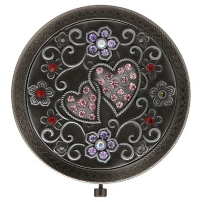 Isabella Mirror Compact in Antique with Stones