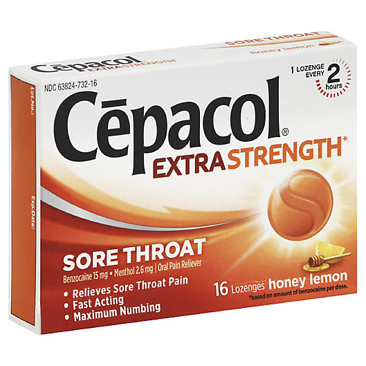 Alternate image 1 for Cepacol® Extra Strength 16-Count Sore Throat Lozenges in Honey Lemon
