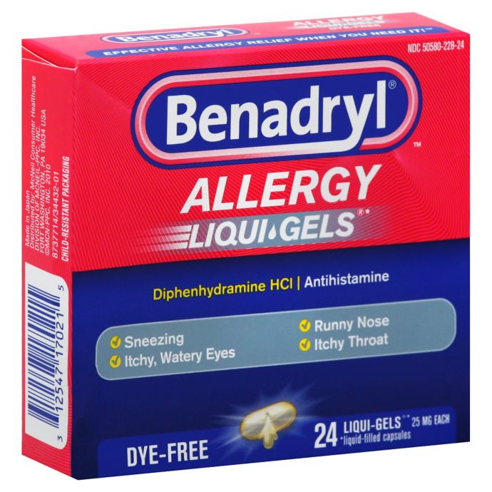 what dye is in benadryl