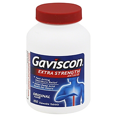 Gaviscon&reg; 100-Count Chewable Extra Strength Antacid Tablets in Original. View a larger version of this product image.