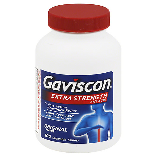 Alternate image 1 for Gaviscon® 100-Count Chewable Extra Strength Antacid Tablets in Original