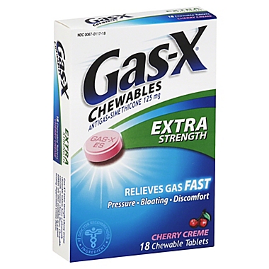 Gas-X&reg; Chewables 18-Count Extra Strength Anti-Gas Tablets in Cherry Cr&egrave;me. View a larger version of this product image.