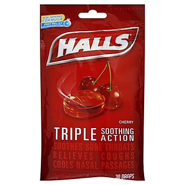 Halls&reg; 30-Count Mentholyptus Cough Drops in Cherry. View a larger version of this product image.