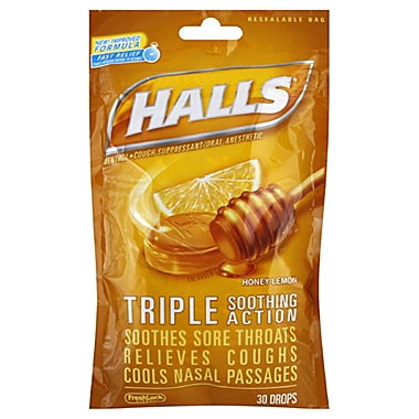 Halls&reg; 30-Count Mentholyptus Cough Drops in Honey Lemon. View a larger version of this product image.