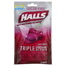 Halls® 25-Count Sugar-Free Cough Drops in Black Cherry