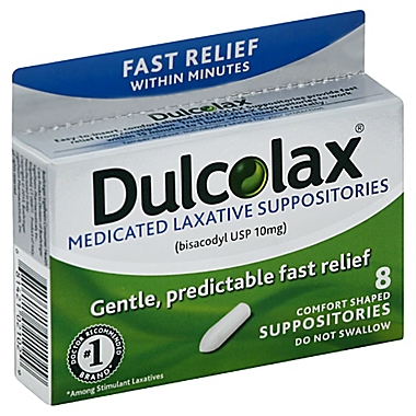 Dulcolax 8-Count Medicated Laxative Suppositories. View a larger version of this product image.