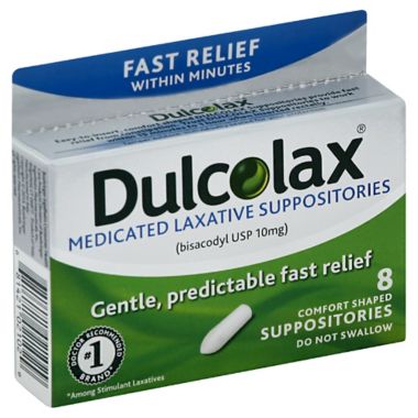 Dulcolax 8-Count Medicated Laxative Suppositories. View a larger version of this product image.
