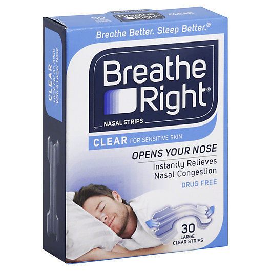 Alternate image 1 for Breathe Right Nasal Strips 30-Count Size Medium/Large In Clear
