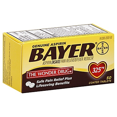 Bayer&reg; 50-Count 325mg Aspirin Tablets. View a larger version of this product image.