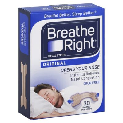 Breathe Right Original 30-Count Size Small/Medium Nasal Strips in Tan