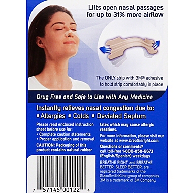 Breathe Right Nasal Strips Small/Medium Tan 30-Count Boxes 