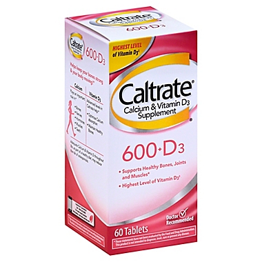 Caltrate&reg; 60-Count 600+D Calcium Supplement Tablets. View a larger version of this product image.