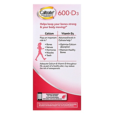 Caltrate&reg; 60-Count 600+D Calcium Supplement Tablets. View a larger version of this product image.