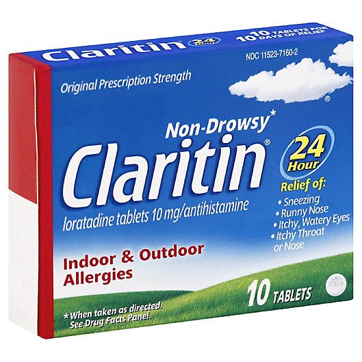 Alternate image 1 for Claritin® 10-Count Non-Drowsy 24-Hour Allergy Relief Tablets
