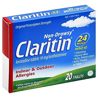 Claritin&reg; Indoor & Outdoor Allergies 20-Count 24-Hour Tablets. View a larger version of this product image.