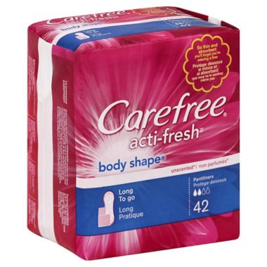 Carefree&reg; Acti-Fresh&reg; Body Shape&trade; 42-Count Long Unscented Pantiliners. View a larger version of this product image.