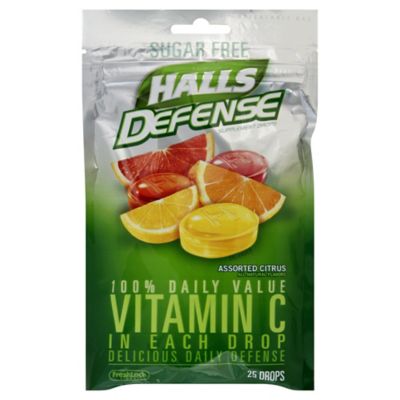 Halls Defense&reg; 25-Count Sugar-Free Vitamin C Throat Drops in Assorted Citrus