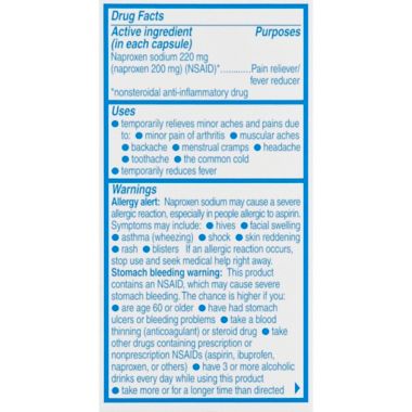 Aleve&reg; 20-Count Pain Reliever/Fever Reducer Liquid Gels. View a larger version of this product image.