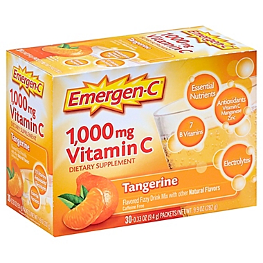 Emergen-C&reg; 30-Count 1000 mg Vitamin C Fizzy Drink Mix Packets in Tangerine. View a larger version of this product image.