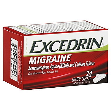 Excedrin Migraine 24-Count Pain Reliever Caplets. View a larger version of this product image.