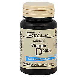 Harmon&reg; Face Values&trade; 100-Count Natural 2000 IU Vitamin D Softgels
