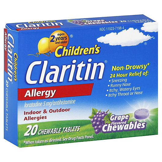 Alternate image 1 for Claritin® Children's Allergy 20-Count Chewable Tablets in Grape Flavor