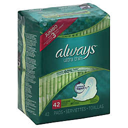 Always Maxi Ultra Thin 42-Count Long Super Pads With Wings