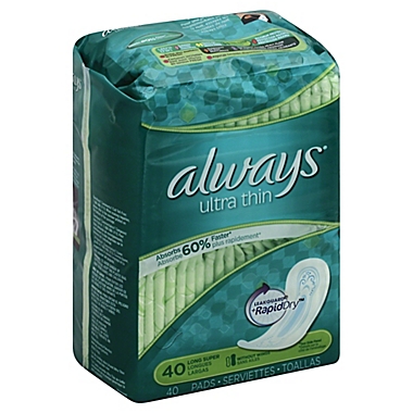 Always Maxi Ultra Thin 40-Count Long Super No Wings. View a larger version of this product image.