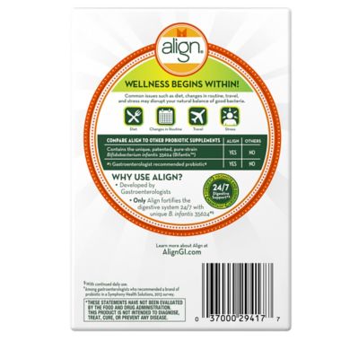 Align 42-Count B. infantis 35624 Probiotic Supplement Capsules. View a larger version of this product image.