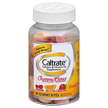 Caltrate&reg; 50-Count Gummy Bites Calcium & Vitamin D3 Supplement in Assorted Fruit. View a larger version of this product image.