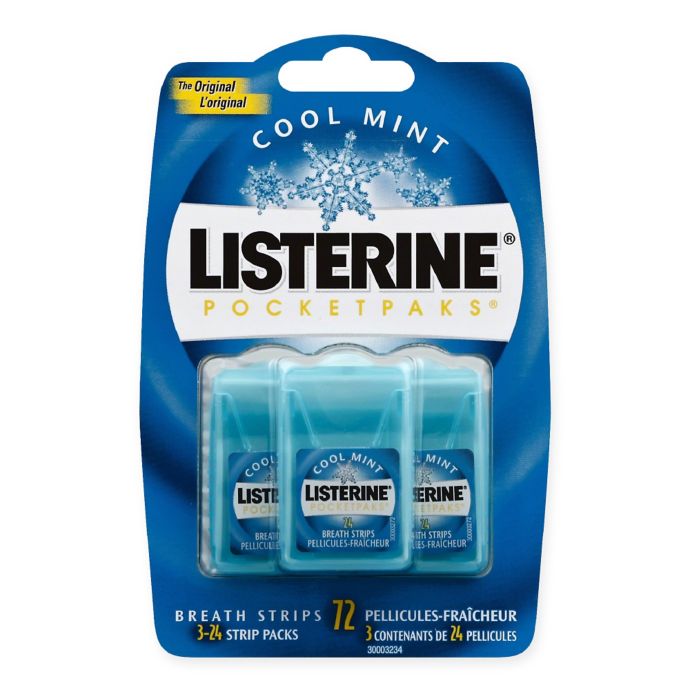 Amazon Com Listerine Pocketpaks Breath Strips Cool Mint 72 Each Pack Of 12 Beauty