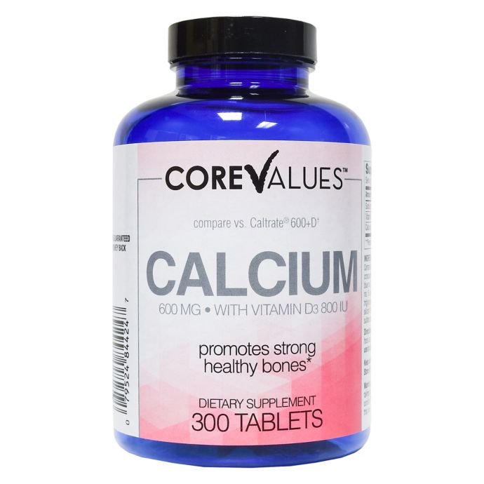 Core Values Calcium Vitamin D 300 Count 600 Mg Tablets